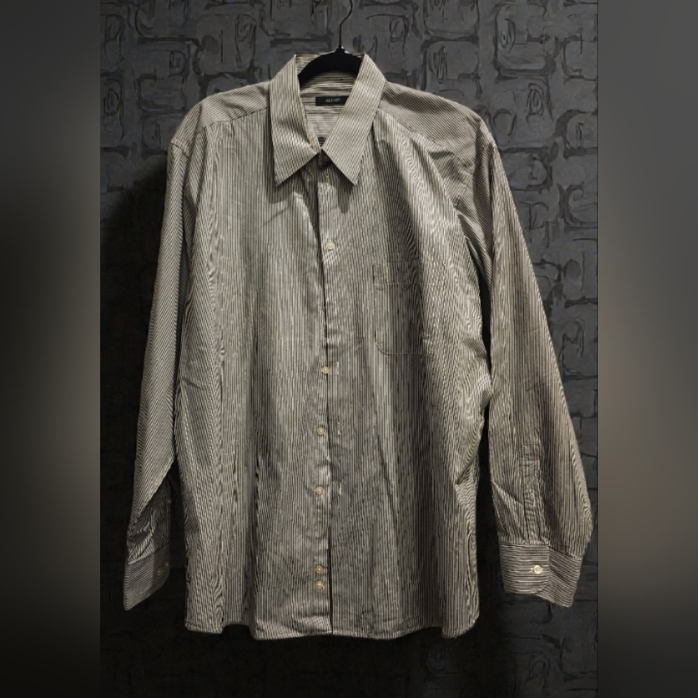 Alfani Men's Black and White Striped Dress Shirt NWOT